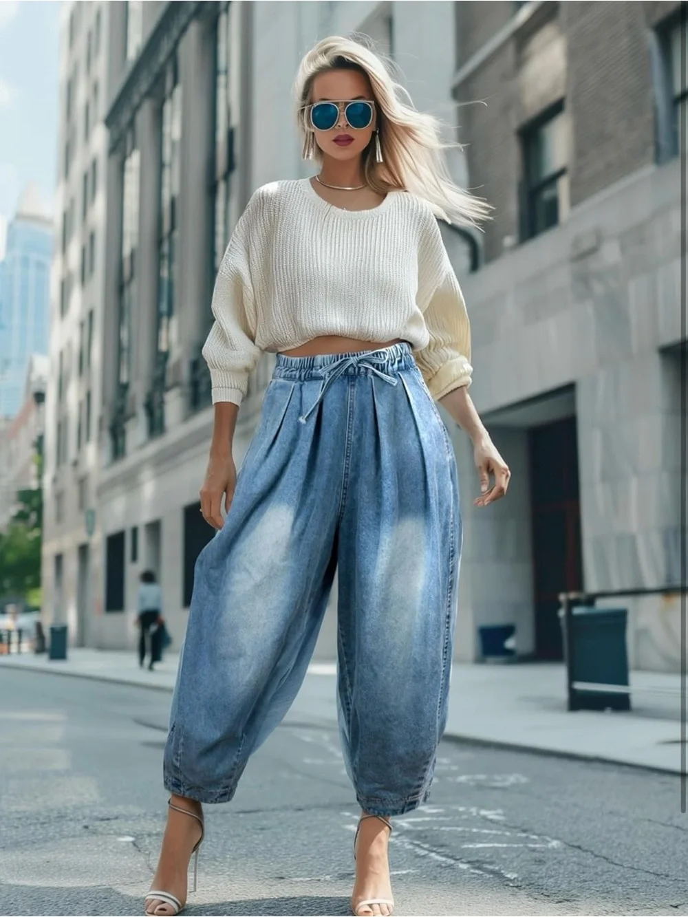 NWT Boutique Denim Cropped Wide Leg Denim Jeans size Small (4-6)